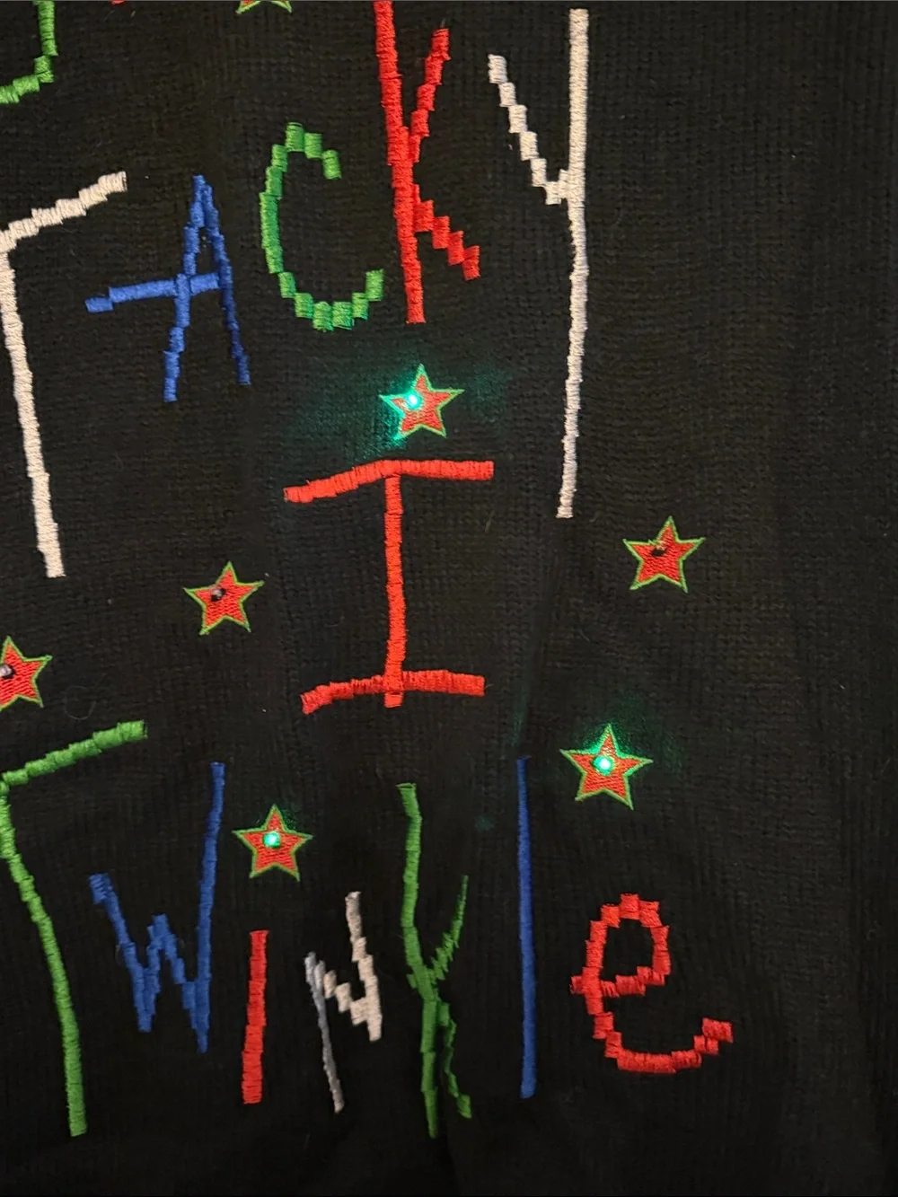 So Tacky I Twinkle Black Holiday Sweater